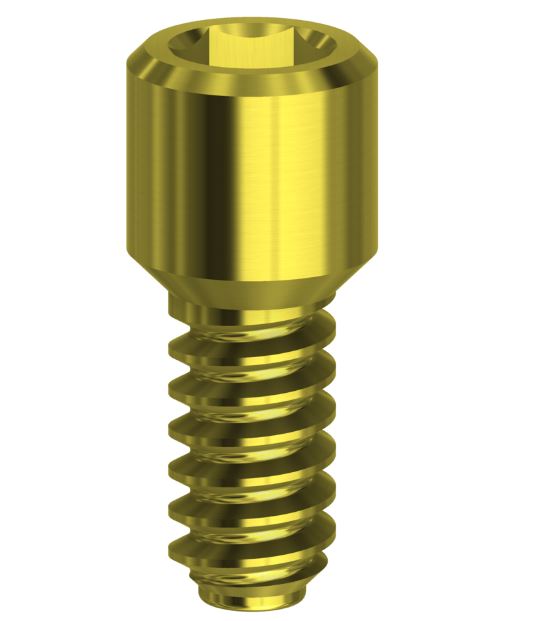 Screw Hex Tin Coated Compatible With GlobalD In-Kone On Abutment Angled 1.22 mm Gold