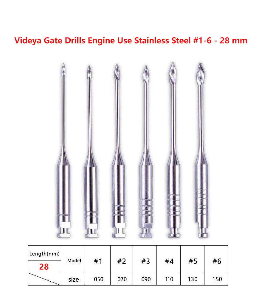 Videya Gate Drills Engine Use Stainless Steel #1-6 - 28 mm