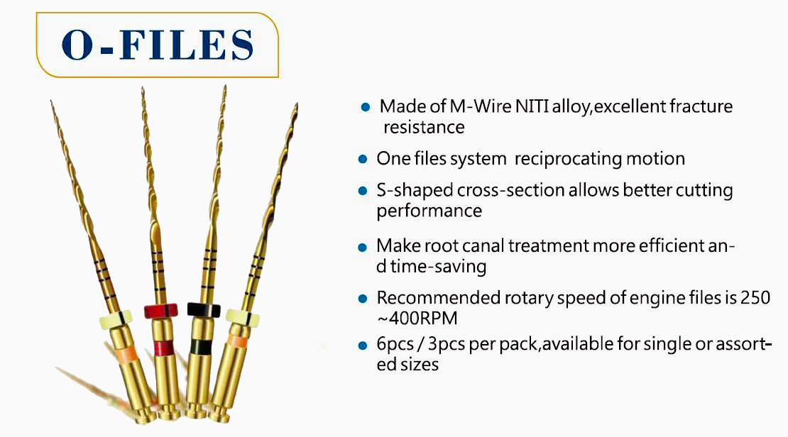 O-Files Heat Activation Gold Engine Use NiTi Taper 6% #40 - 25 mm