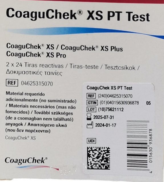 شرائط سيولة Coagu Chek XS PT Test