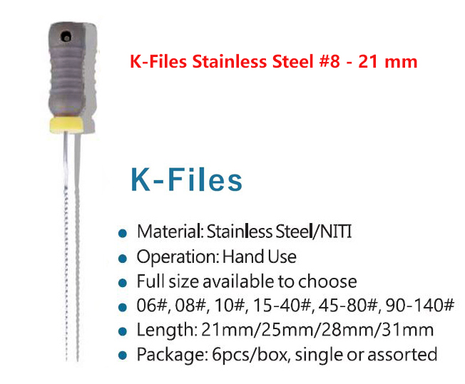 K-Files Stainless Steel #8 - 21 mm