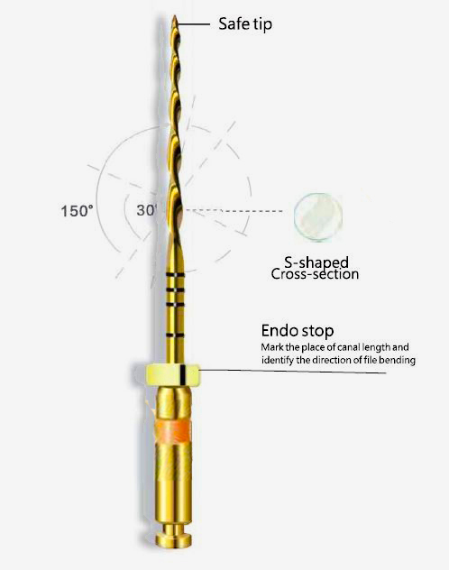 O-Files Heat Activation Gold Engine Use NiTi Taper 8% #20 - 25 mm