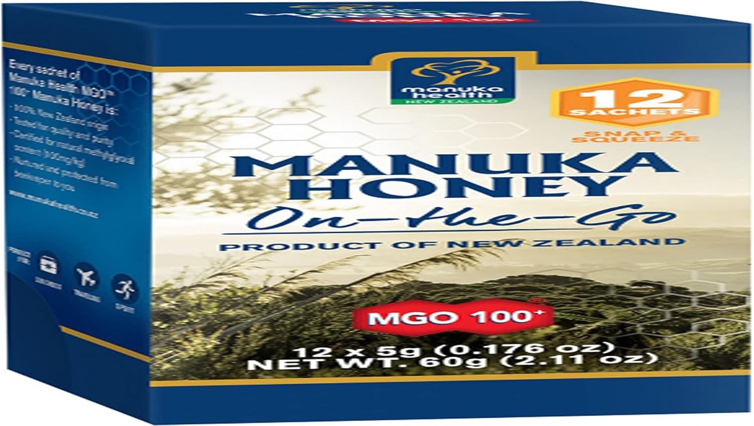Manuka Health Manuka Honey MGO115+ UMF On The Go 12 Sachets