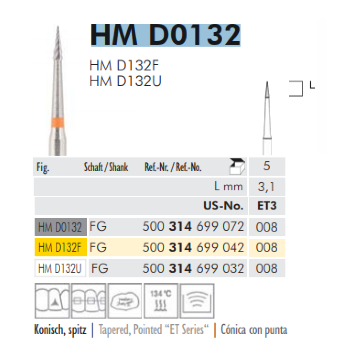 TWIST FINISHING BURS - HM D 0132