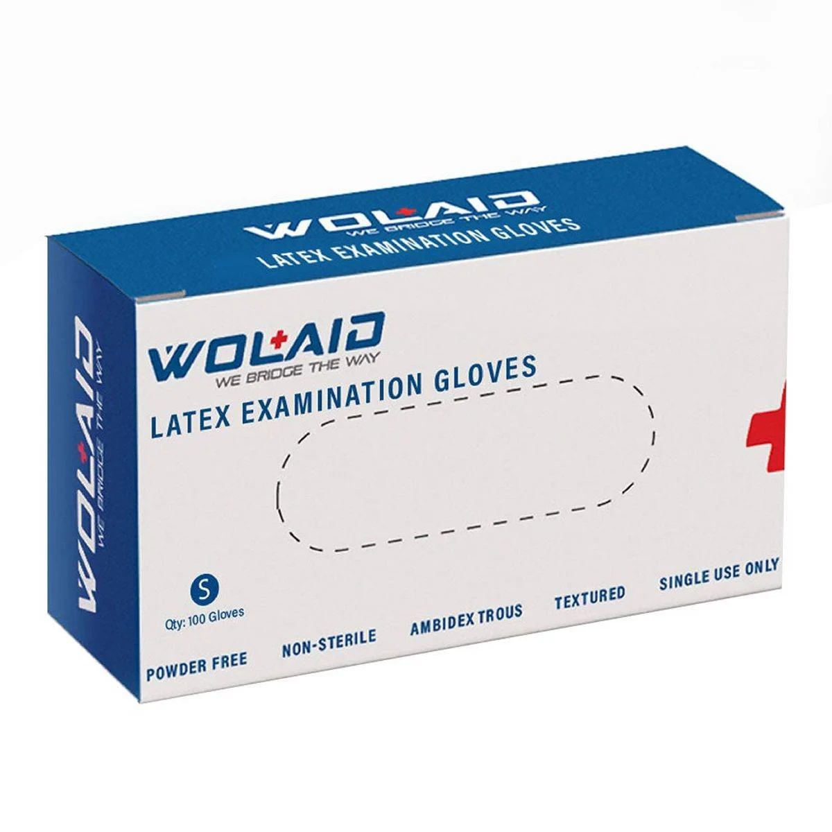 Wolaid Latex Examination Gloves Powder Free Small 100 Pieces