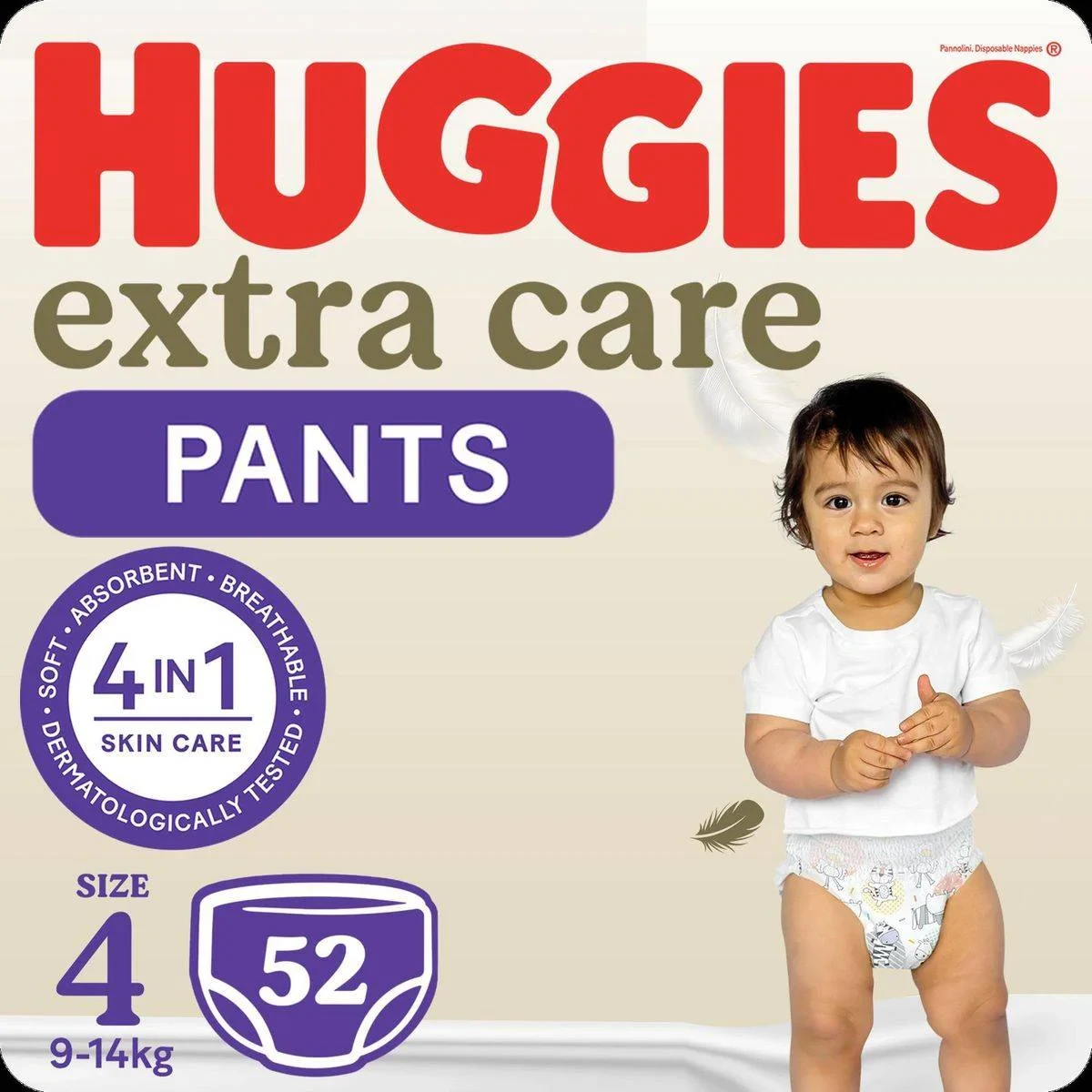 Huggies Extra Care Pants Size 4 (9-14 kg) Jumbo 52 Pieces