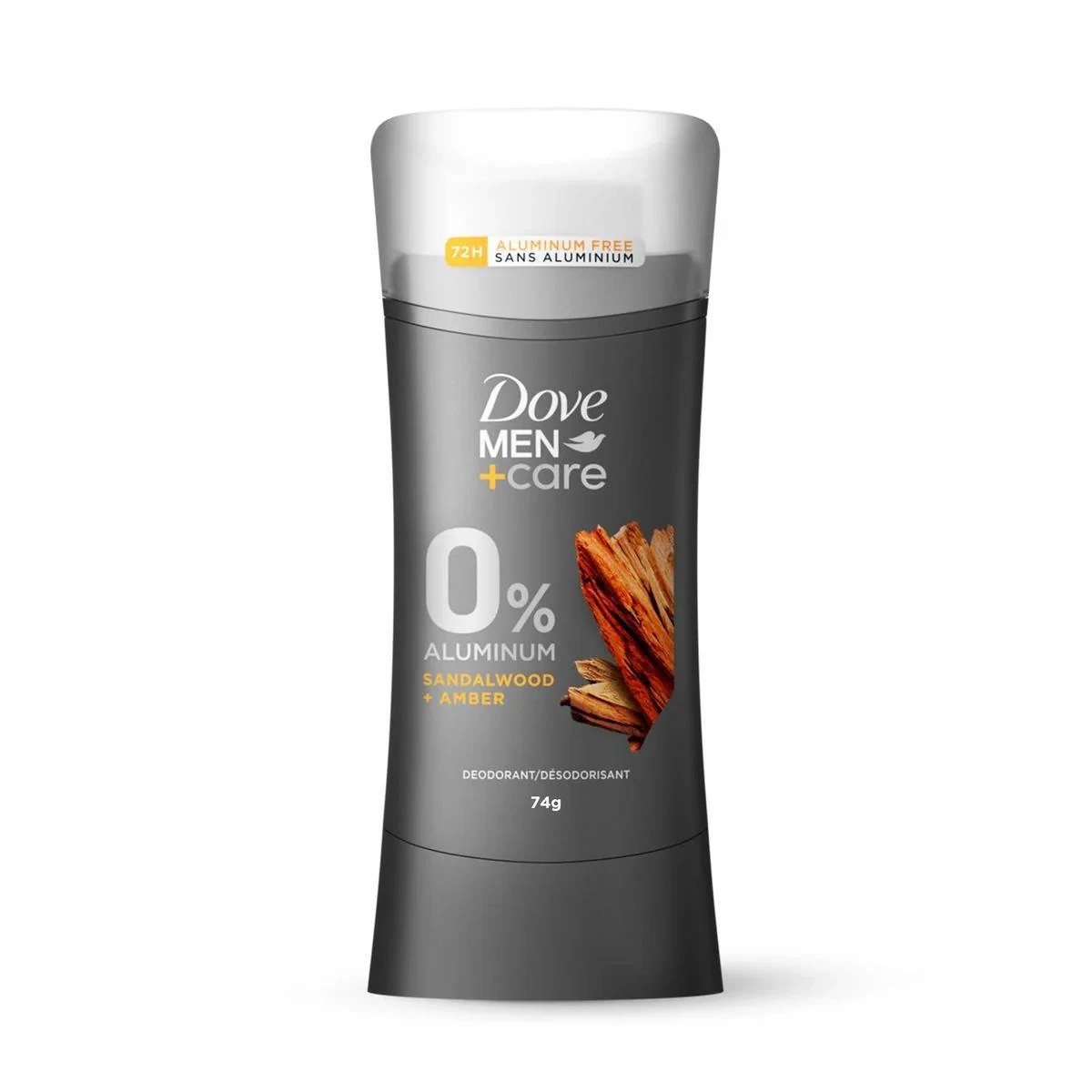 Dove Men + Care Deodorant Stick 0% Aluminum Sandalwood & Amber 74g