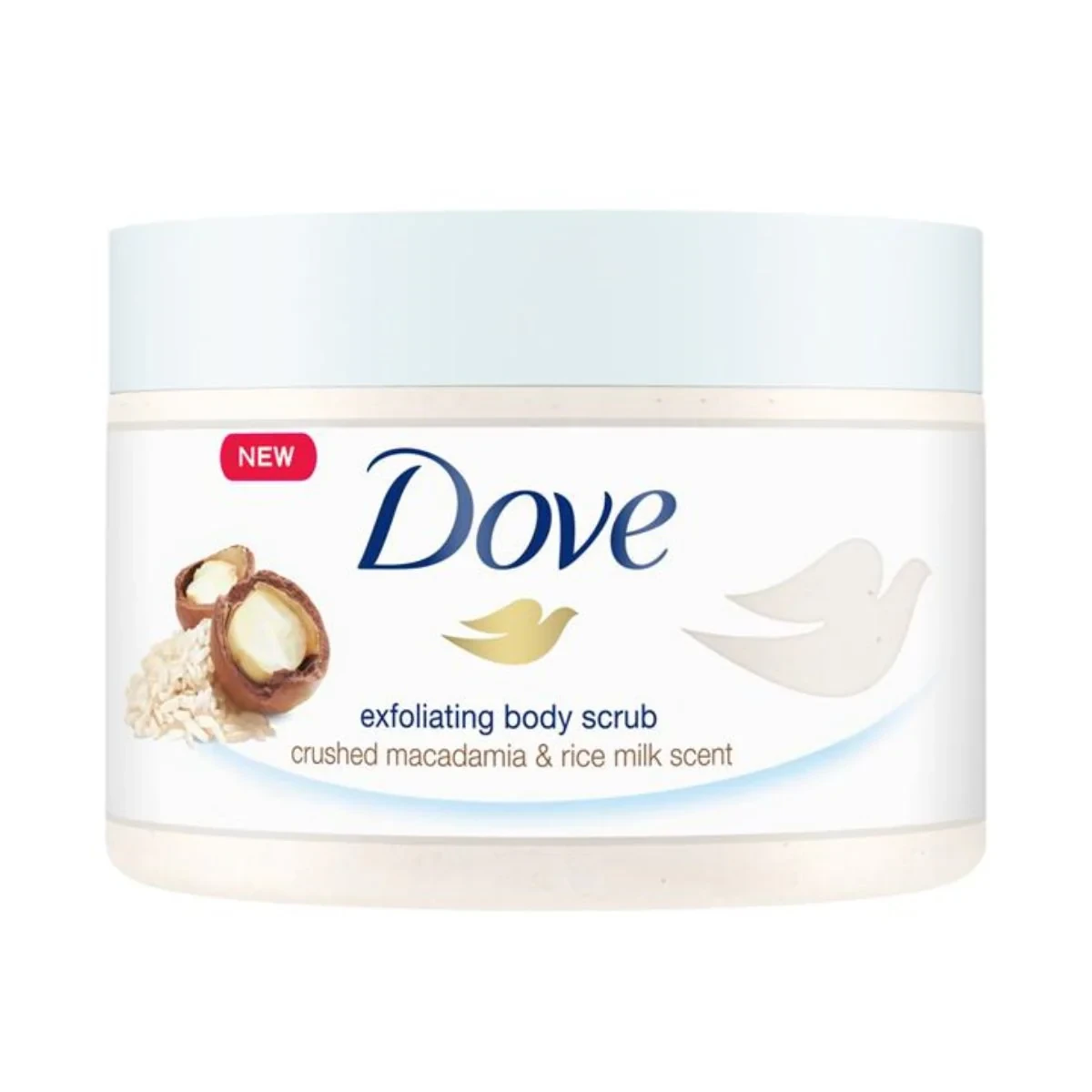 Dove Exfoliating Body Polish Scrub Macadamia & Rice Milk 225ml