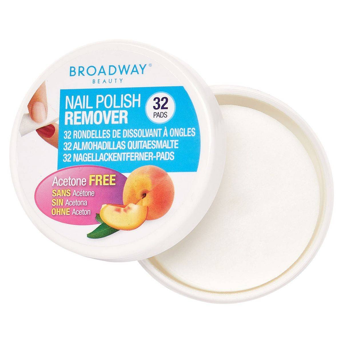 Kiss Broadway Beauty Nail Polish Remover Peach 32 Pads