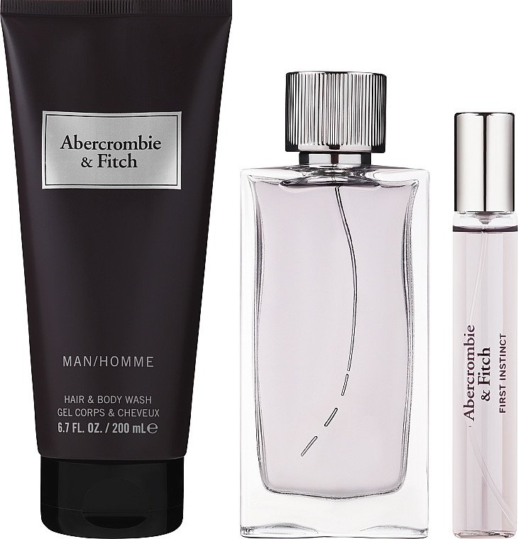 Abercrombie & Fitch First Instinct Man (M) Set EDT 100ml + EDT 15ml Travel Spray + Hair & Bodywash 200ml