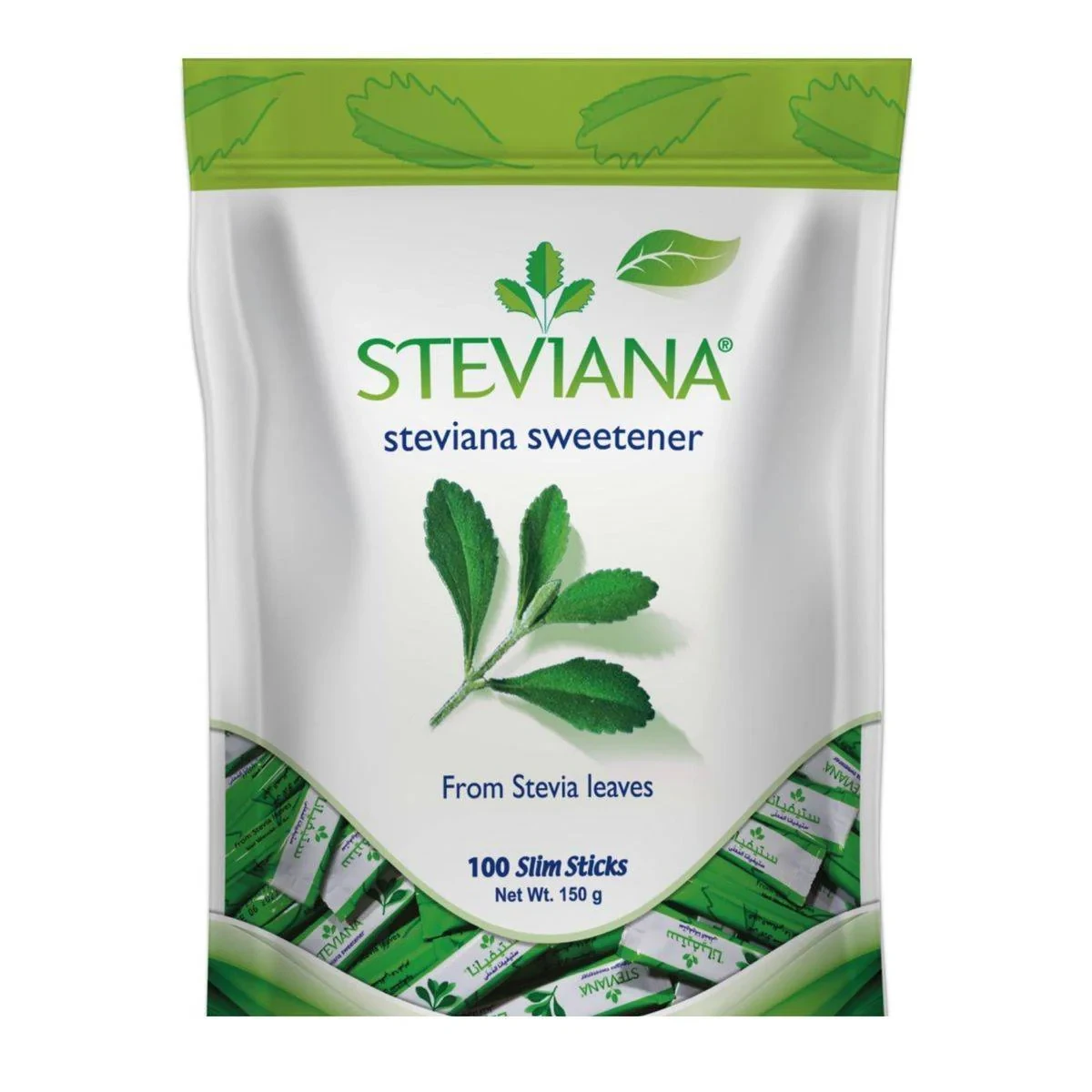 Steviana Natural Sweetener 100 Slim Sticks