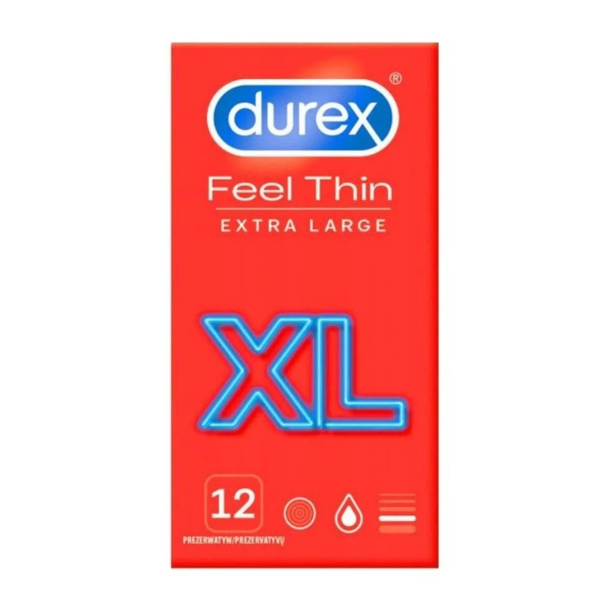 Durex Condoms Thin Feel XL 12 Pack