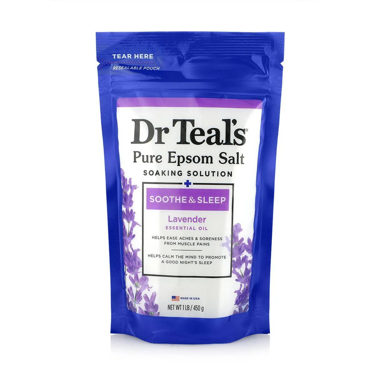 Dr Teals Pure Epsom Salt Soaking Solution Soothe & Sleep 450g