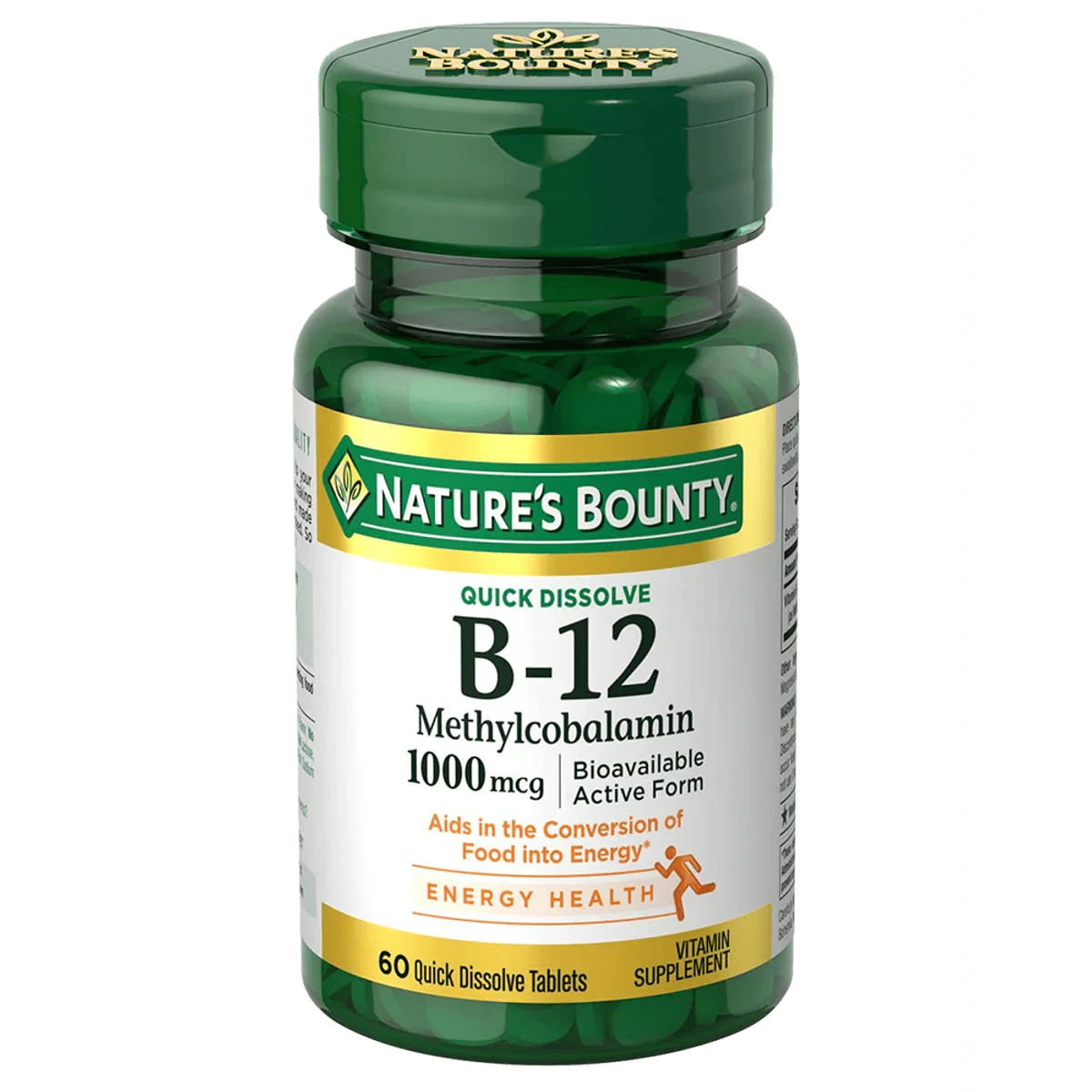 Natures Bounty Vitamin B12 Methylcobalamin 1000mcg Quick Dissolve 60 Tablets