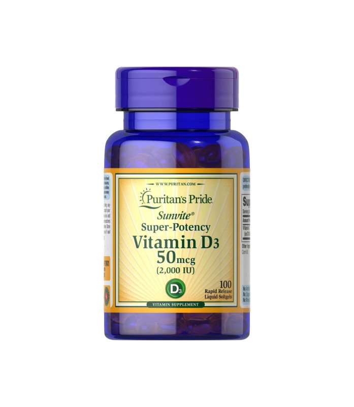 Puritans Pride Vitamin D3 2000IU Super Potency 100 Softgels