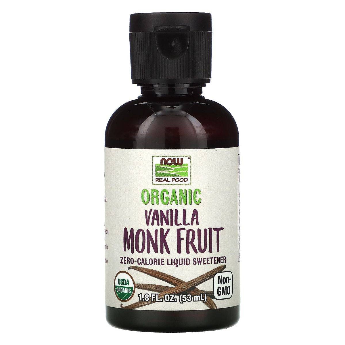 Now Sweetener Monk Fruit Organic Vanilla Liquid 53ml