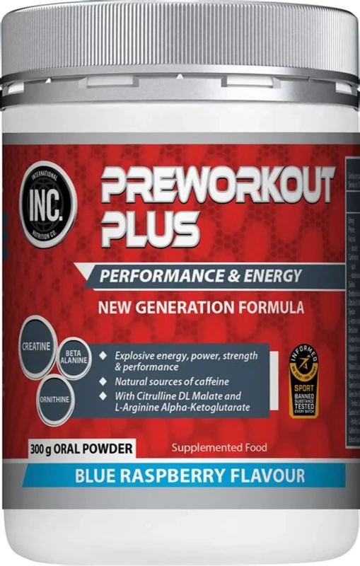 INC Preworkout Plus Blue Raspberry 300g