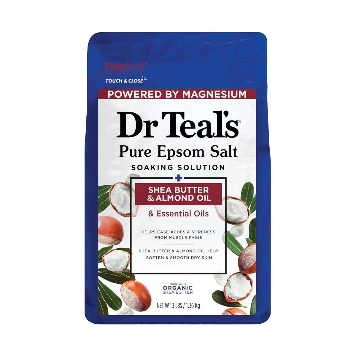 Dr Teals Pure Epsom Salt Soaking Solution Shea Butter & Almond Oil 1.36kg