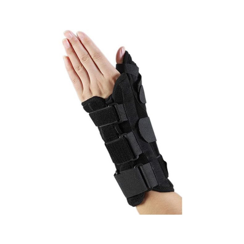 Wrist and thumb brace with iron supports
