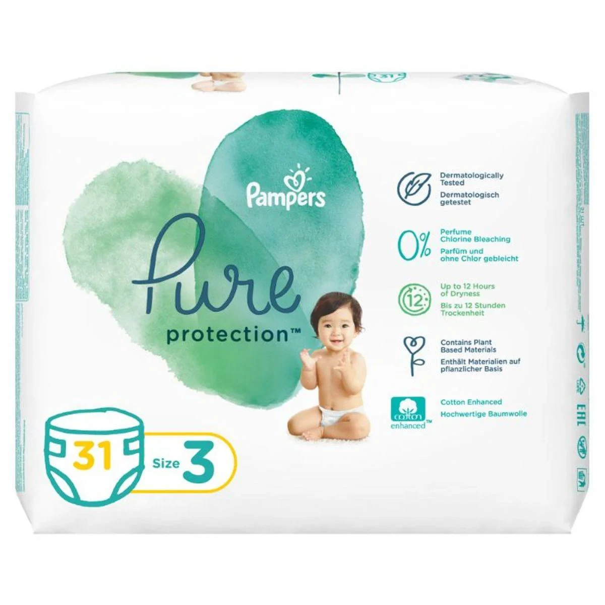 Pampers Diapers Pure Protection Size 3 (6-10kg) 31 Pieces