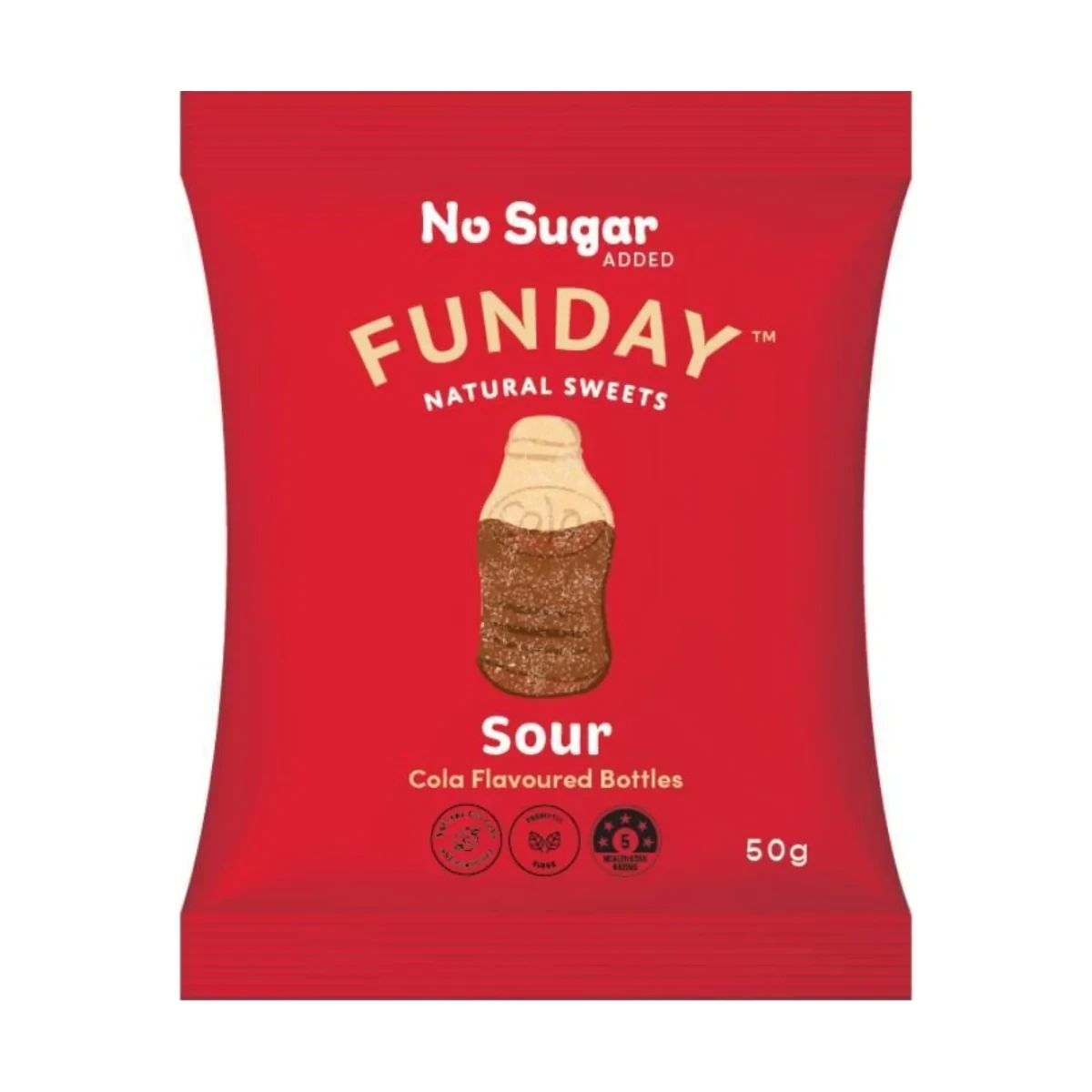 Funday Gummy Sour Cola Bottles 50g