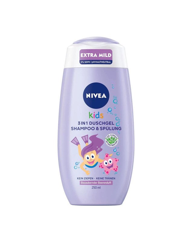 Nivea Kids 3in1 Shower Shampoo Conditioner Magic Berry Scent 250ml