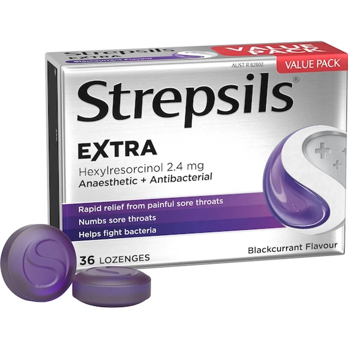 Strepsils Lozenges Extra Blackcurrant 36 Pack