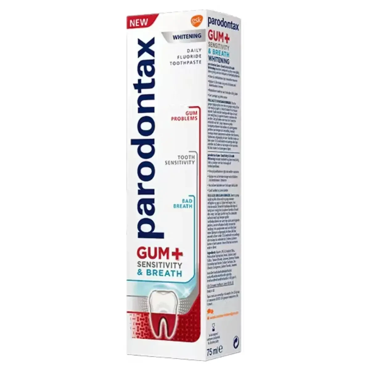 Parodontax Toothpaste Gum Plus Breath & Sensitivity Whitening 75ml