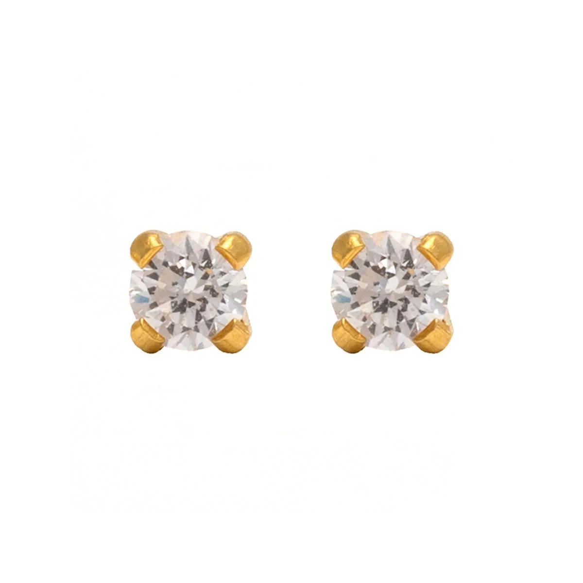 Studex Gold Plated Tiffany 4mm Cubic Zirconia Kits