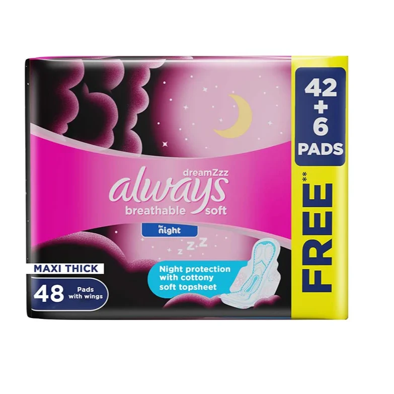 Always Cotton Maxi Thick Night 48 Count