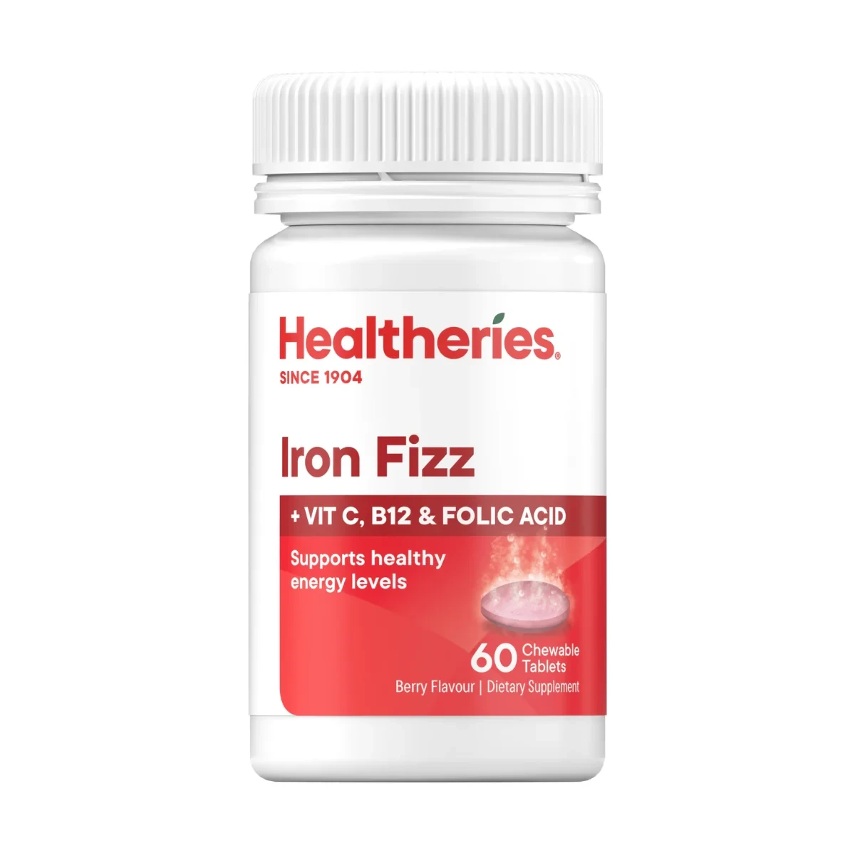 Healtheries Iron Fizz 60 Chewable Tablets
