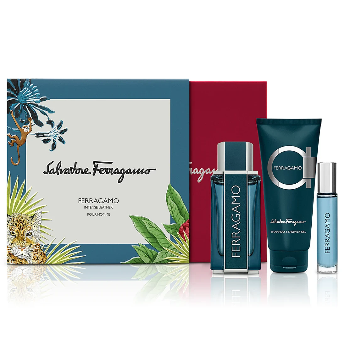Salvatore Ferragamo Intense Leather (M) Set EDP 100ml + EDP 10ml + Shampoo & Showergel 100ml