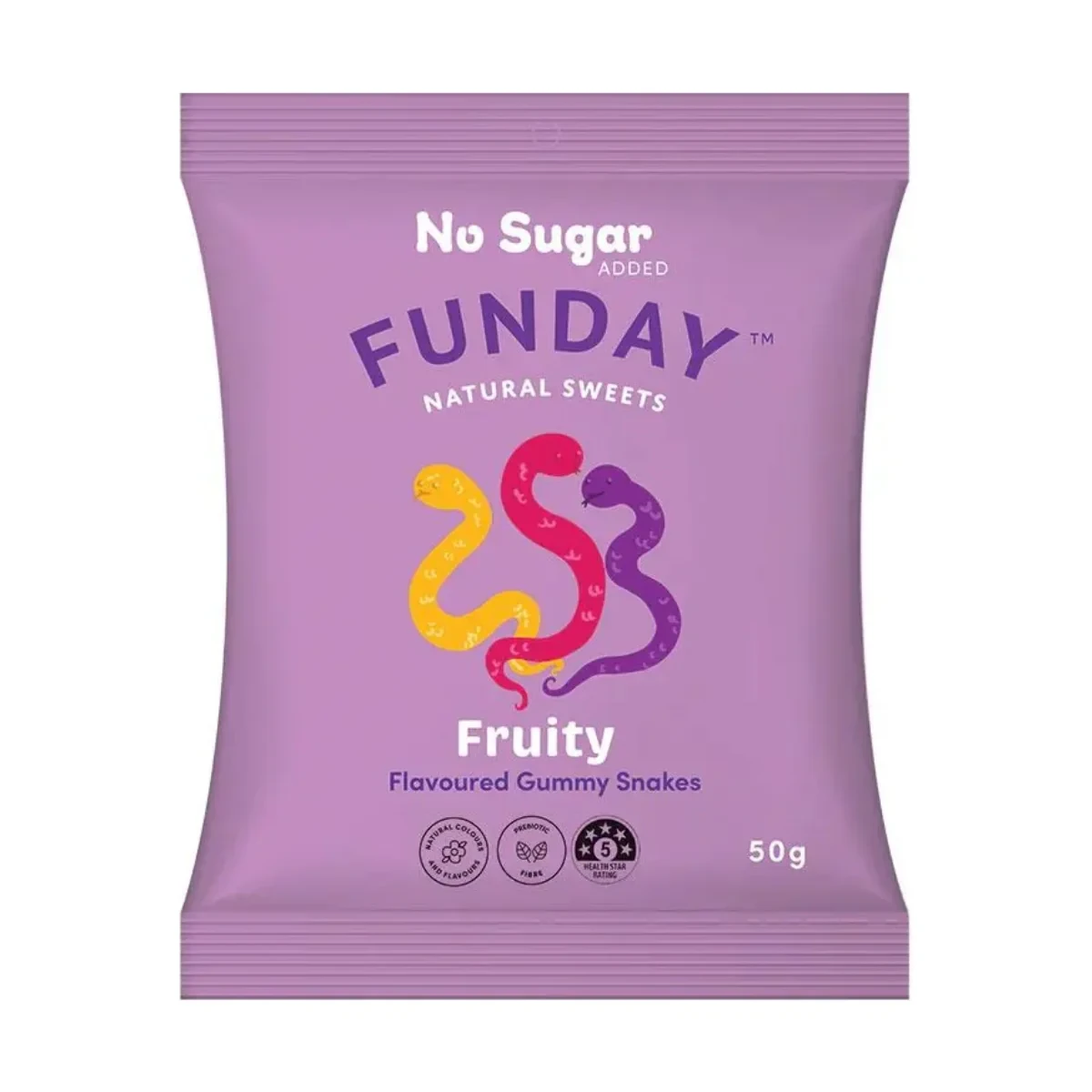 Funday Gummy Fruity Flavoured Snakes 50g