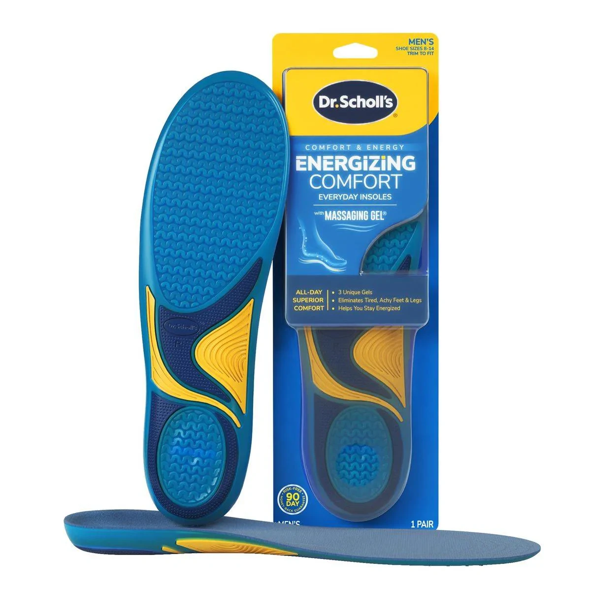 Dr Scholls Energizing Comfort Massaging Gel Insoles Mens 1 Pair
