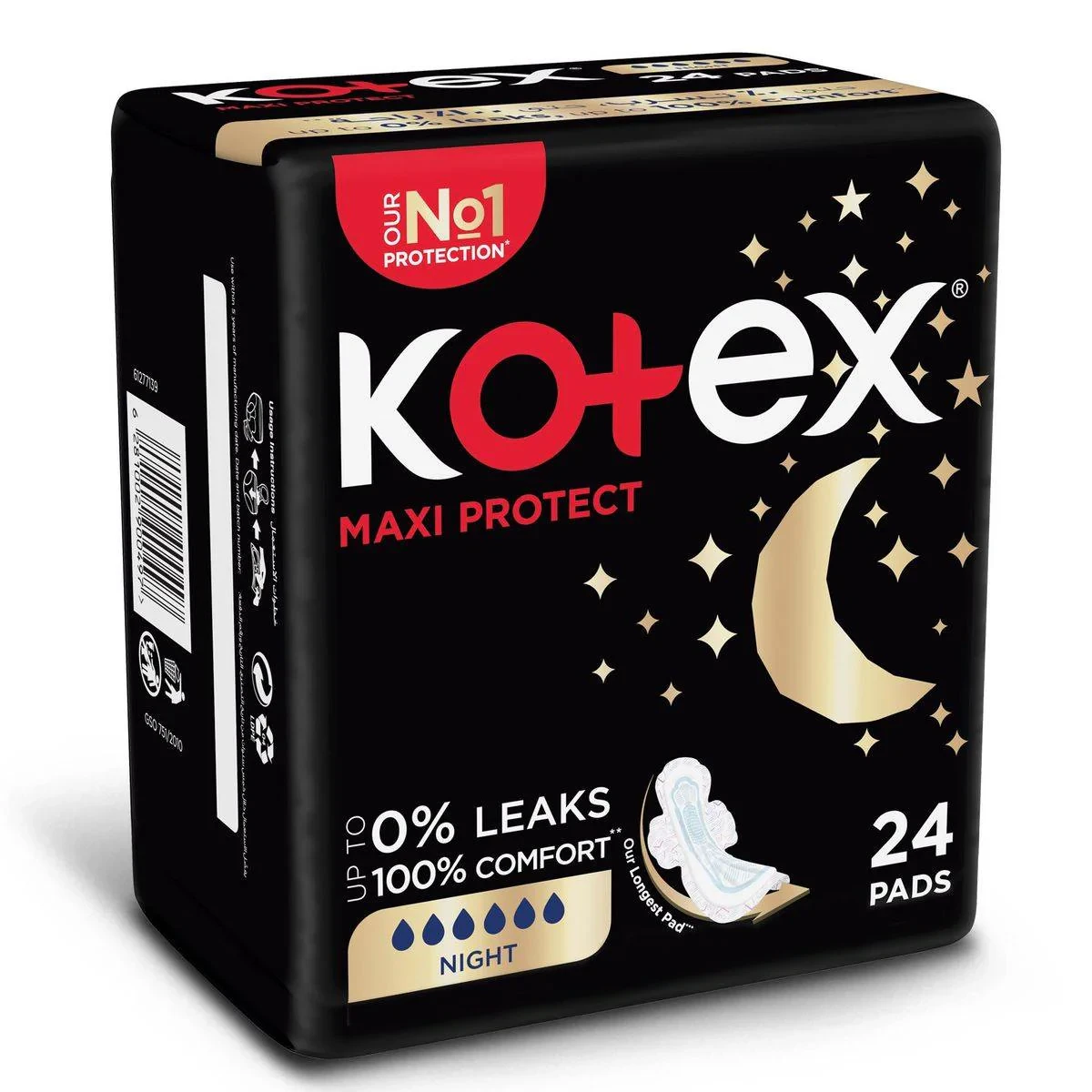 Kotex Sanitary Napkin Maxi Protect Night + Wings 24 Pads