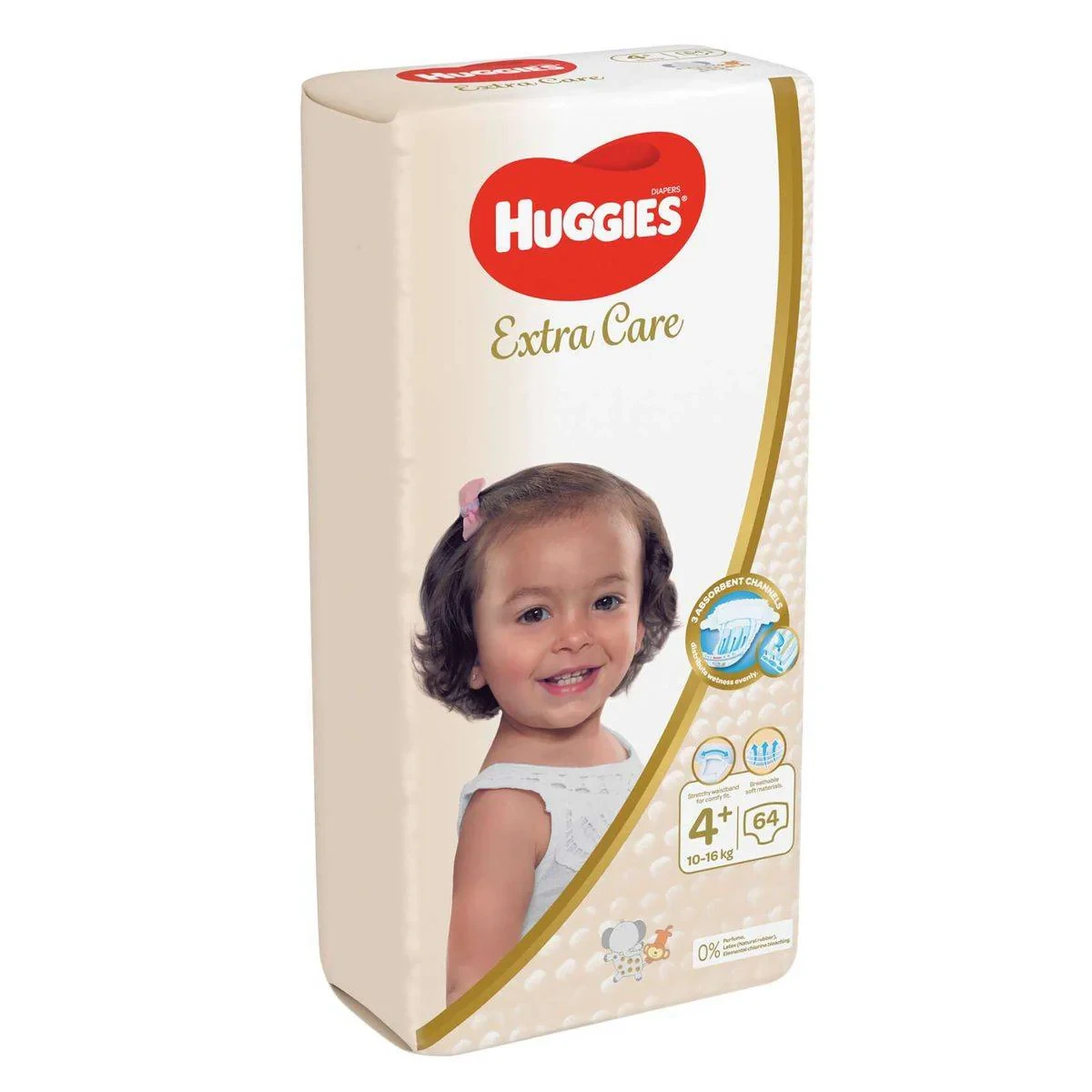 Huggies Extra Care Size 4+ (10-16 kg) Jumbo 64 Pieces