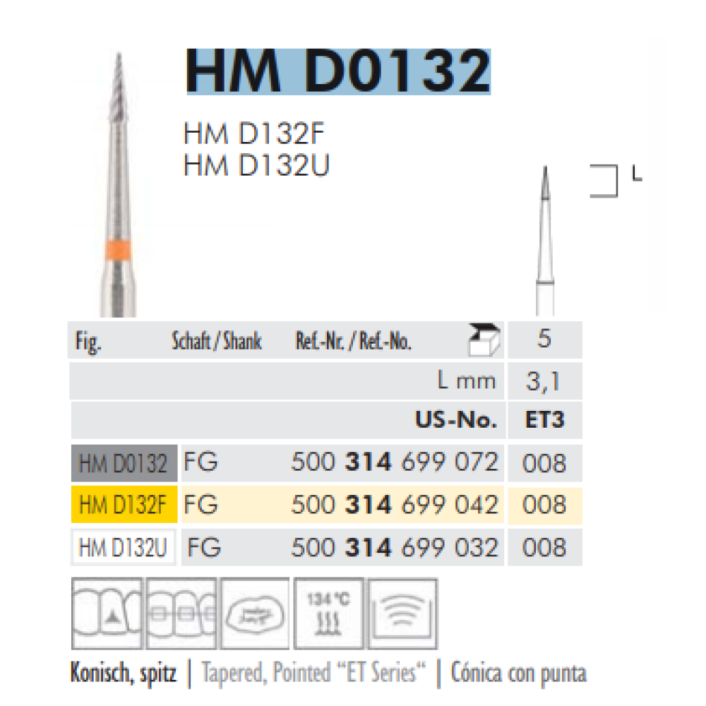 TWIST FINISHING BURS - HM D 0132