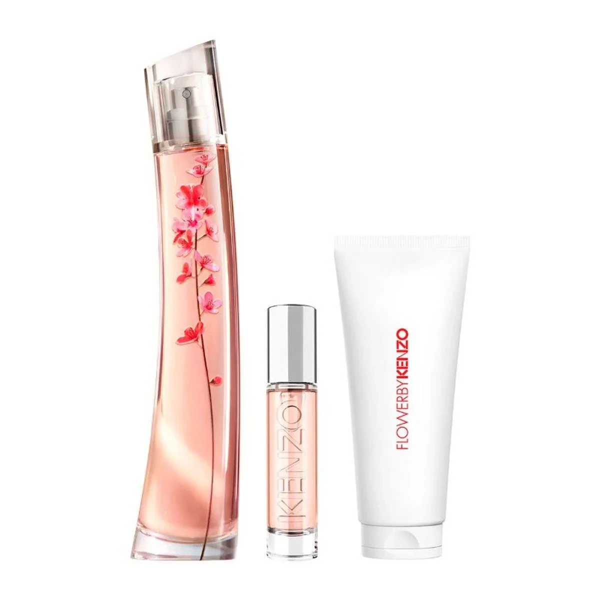 Kenzo Flower Ikebana By Kenzo (W) Set EDP 75ml + EDP 10ml Reusable Travel Spray + Body Milk 75ml