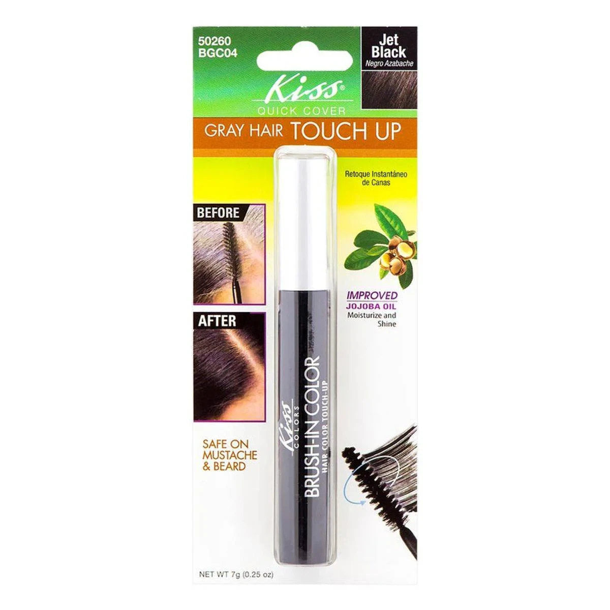 Kiss Colors BGC04 Quick Cover Gray Hair Touch Up Jet Black 7g