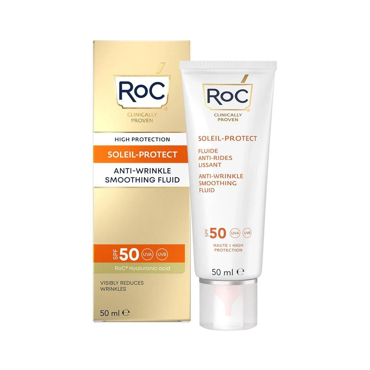 RoC Soleil Protect Anti Wrinkle Smoothing Fluid SPF50+ 50ml