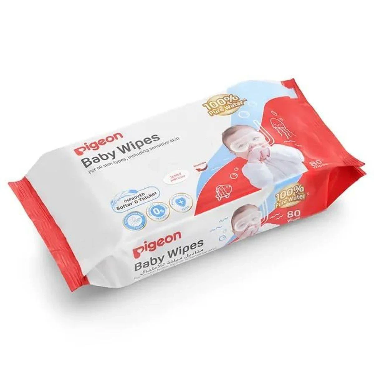 Pigeon Baby Water Wipes 80 Sheets Refill