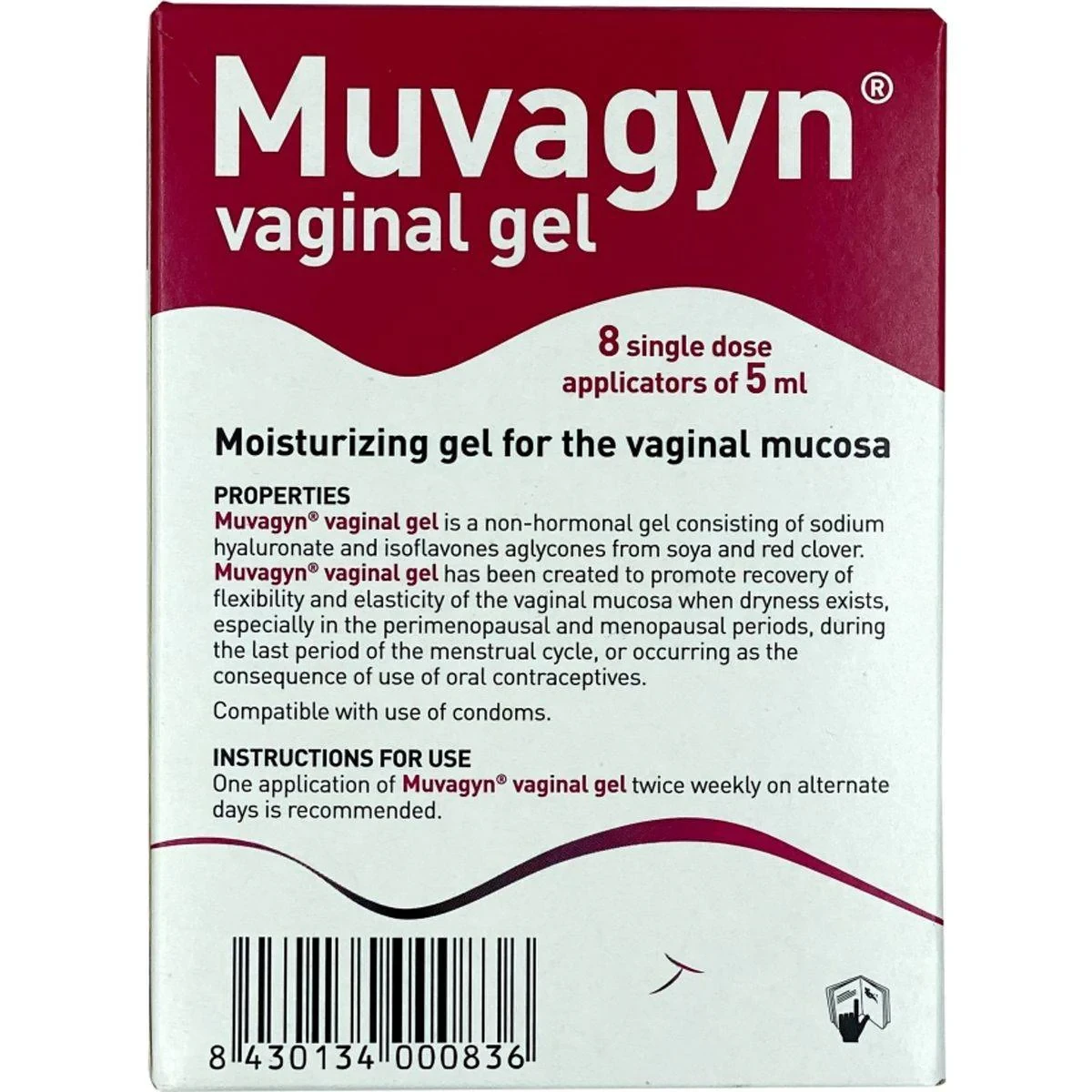 Muvagyn Vaginal Gel Single Dose Applicators 5ml 8 Pieces