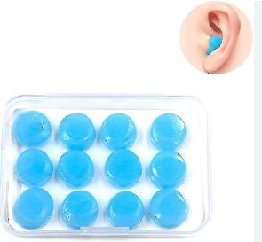 Cyan silicone earplugs