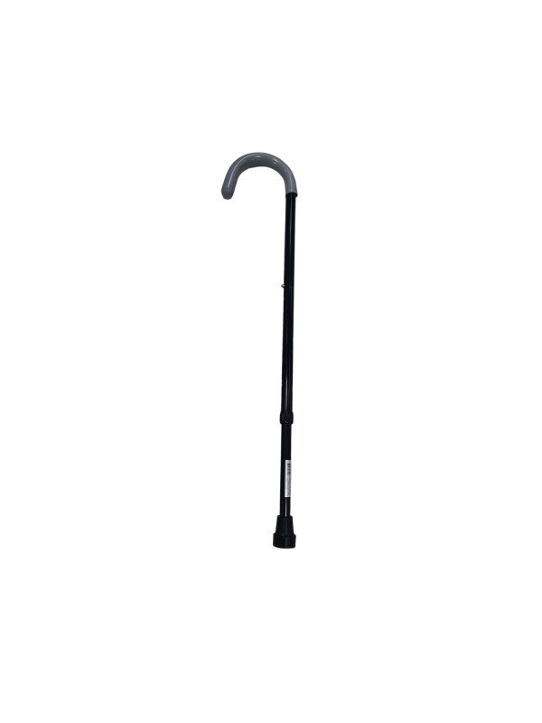 Metal walking stick with crooked handle