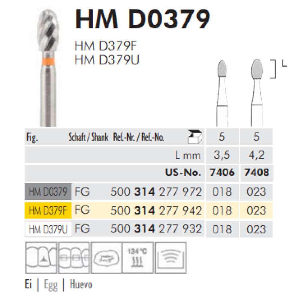 TWIST FINISHING BURS - HM D 0379