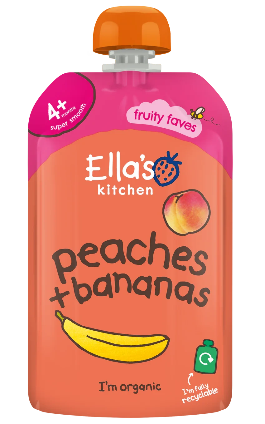 Ellas Kitchen Organic Puree 4+ Months Organic Puree Peaches + Bananas 120g