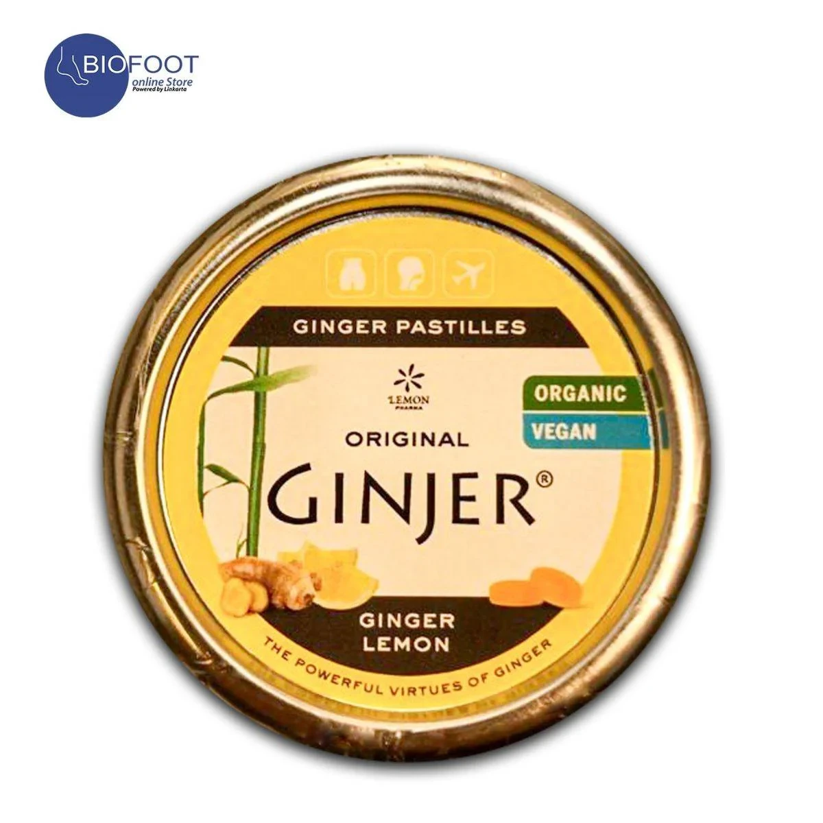 Ginjer Organic Ginger Pastilles Lemon 40g