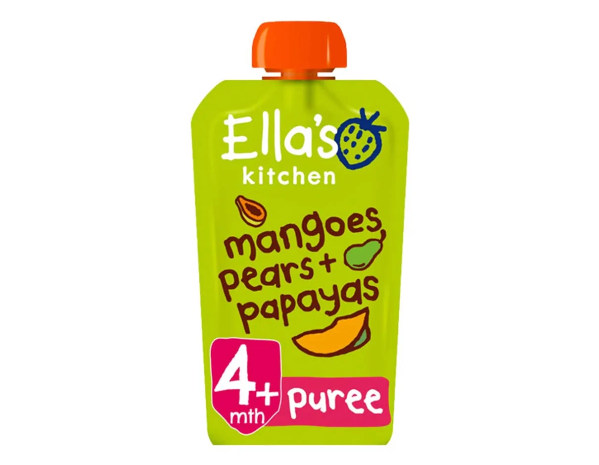 Ellas Kitchen Organic Puree 4+ Months Mangoes Pears + Papayas 120g