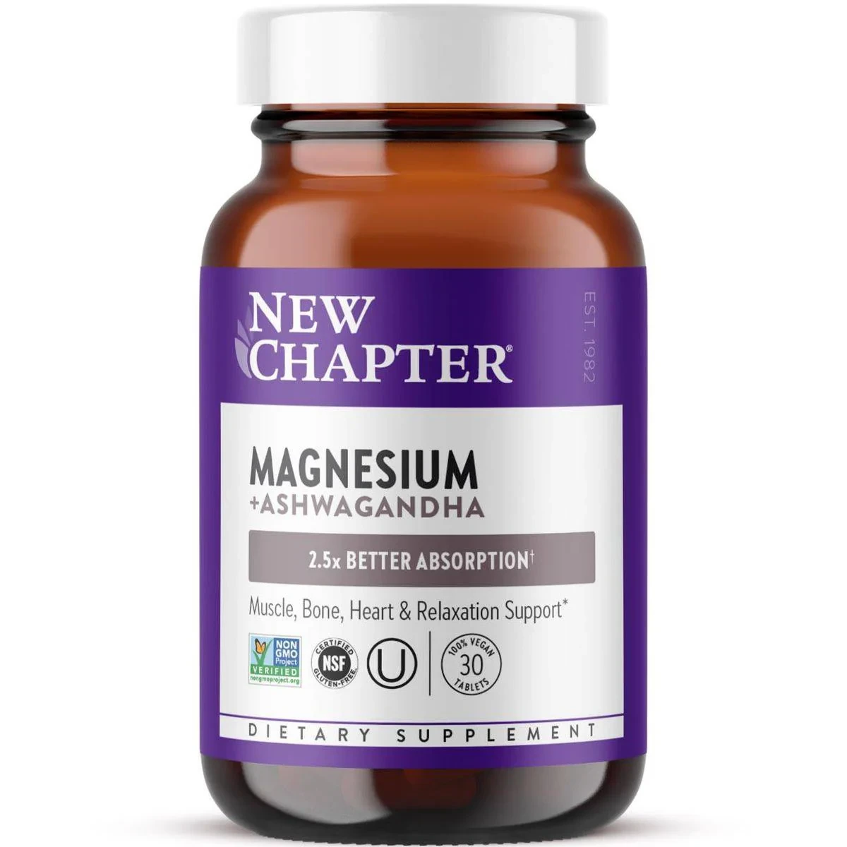 New Chapter Magnesium + Ashwagandha 30 Tablets