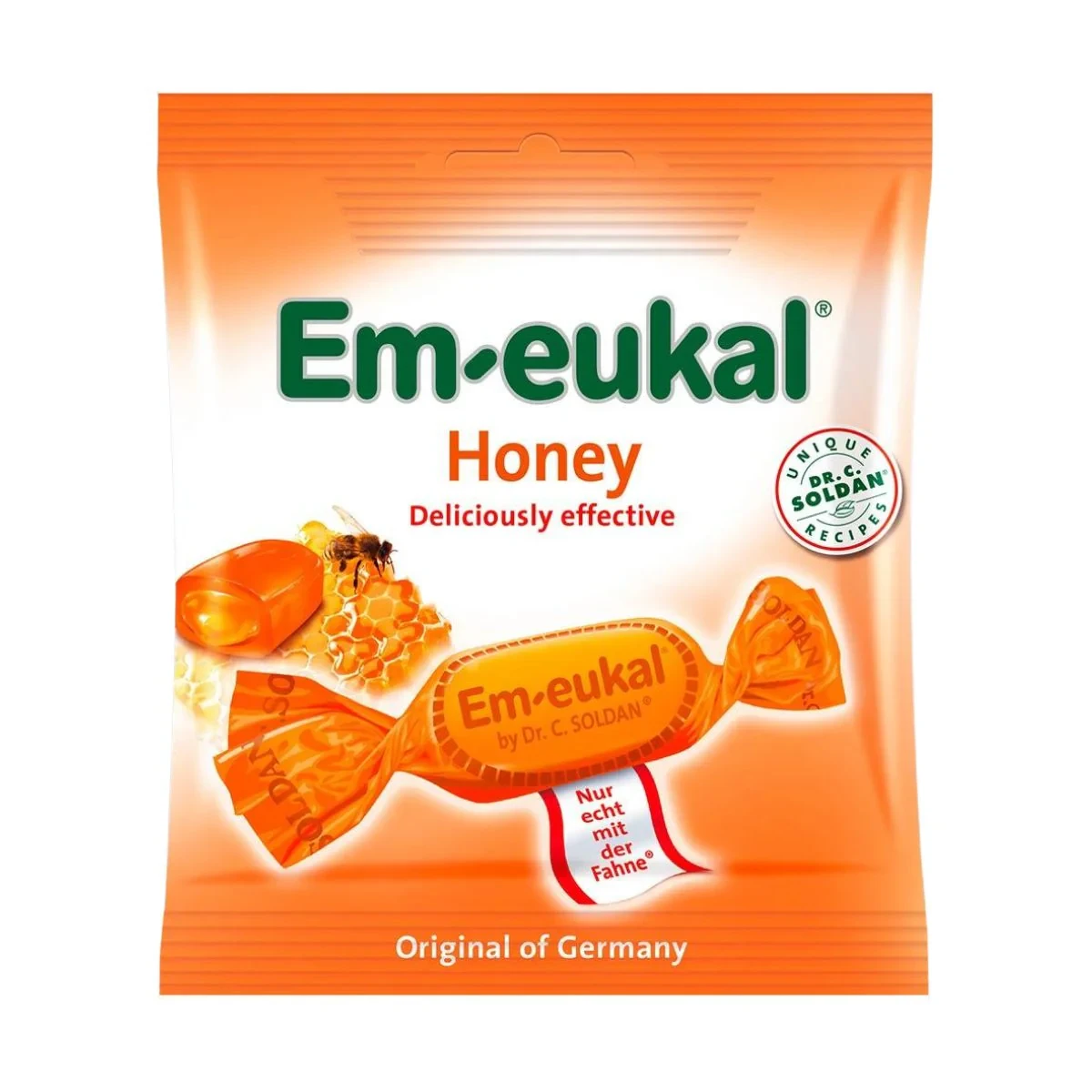 Em-Eukal Lozenges Sugar Free Honey Bag 50g